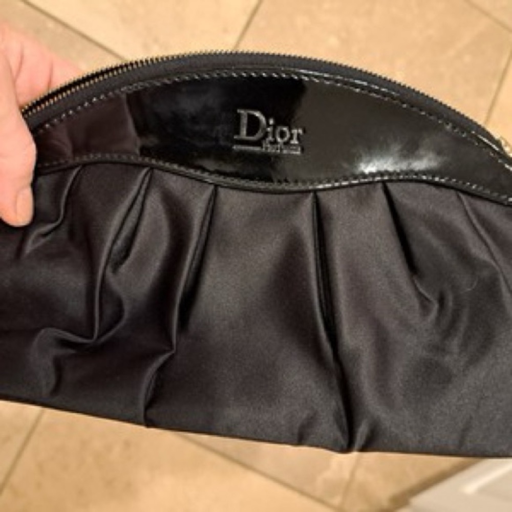 SOLD-DIOR Black Satin Bag